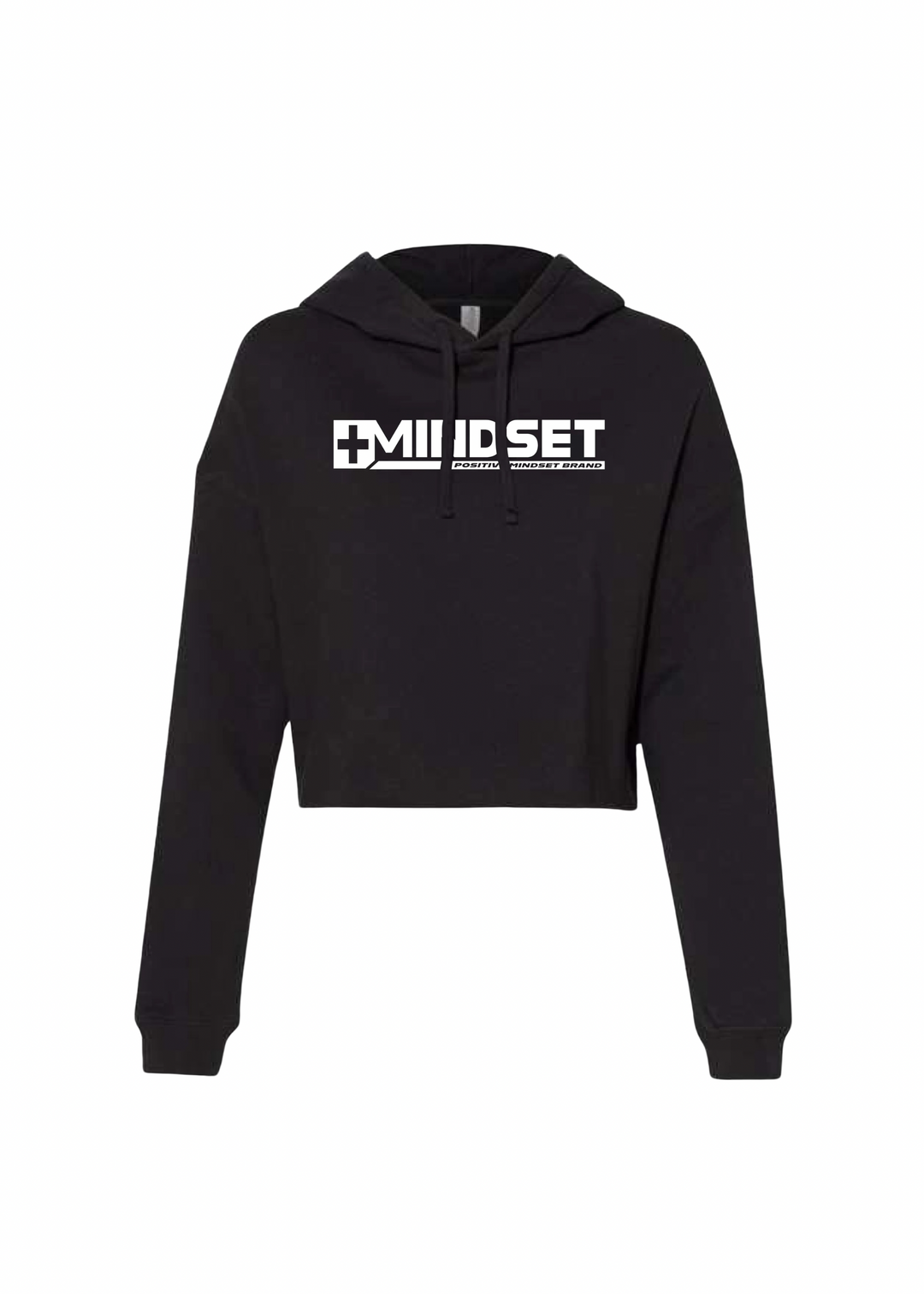 Women's crop top lightweight +Mindset logo hoodie