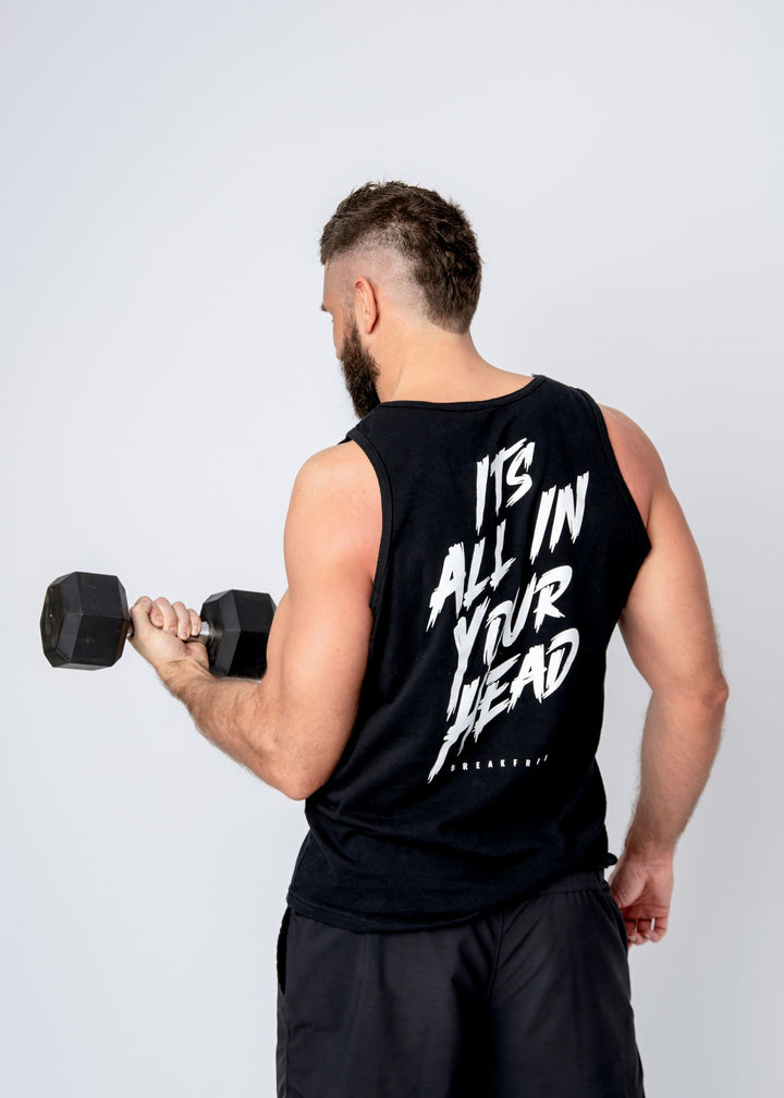 Its All In Your Head Men's Tank back logo/black