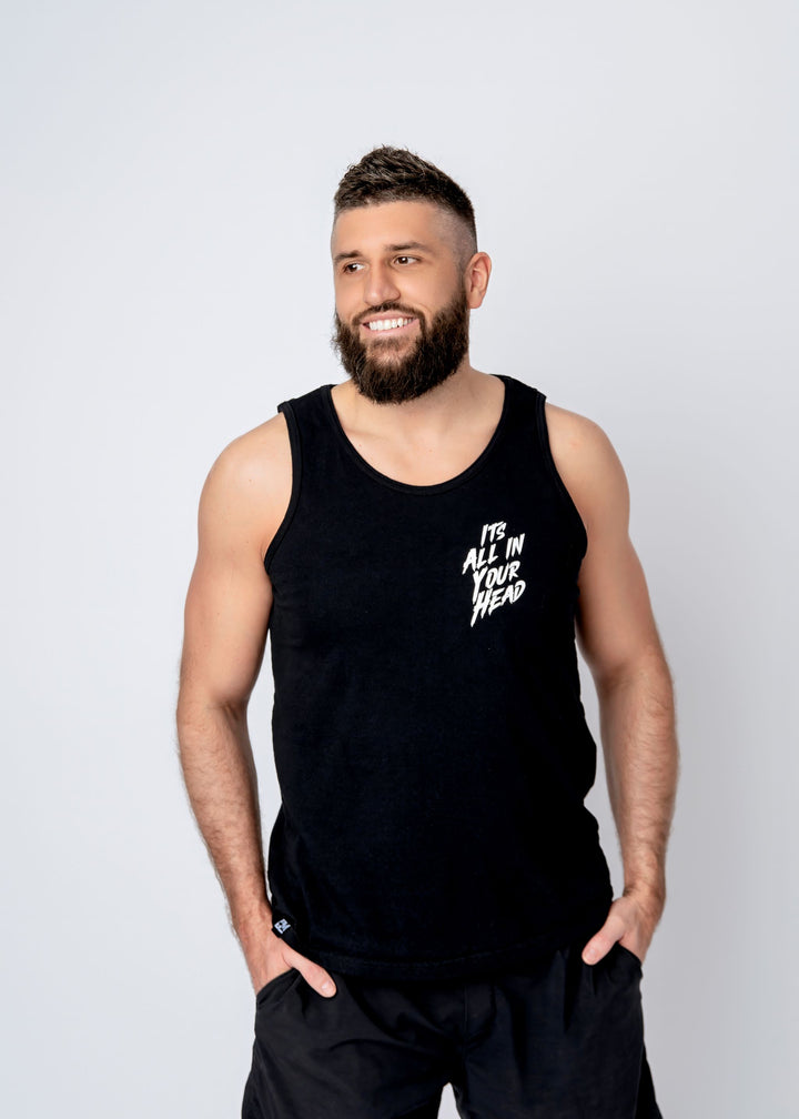 Its All In Your Head Men's Tank back logo/black