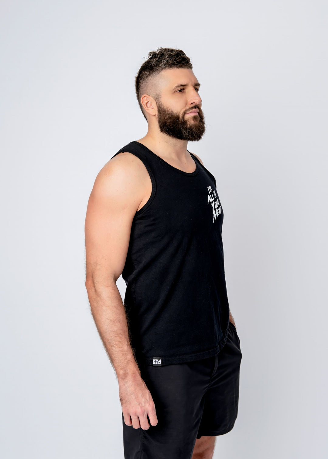 Its All In Your Head Men's Tank back logo/black