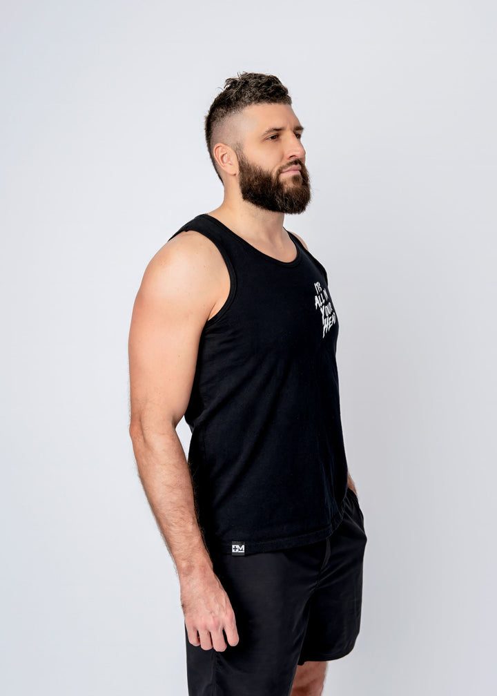 Its All In Your Head Men's Tank back logo/black