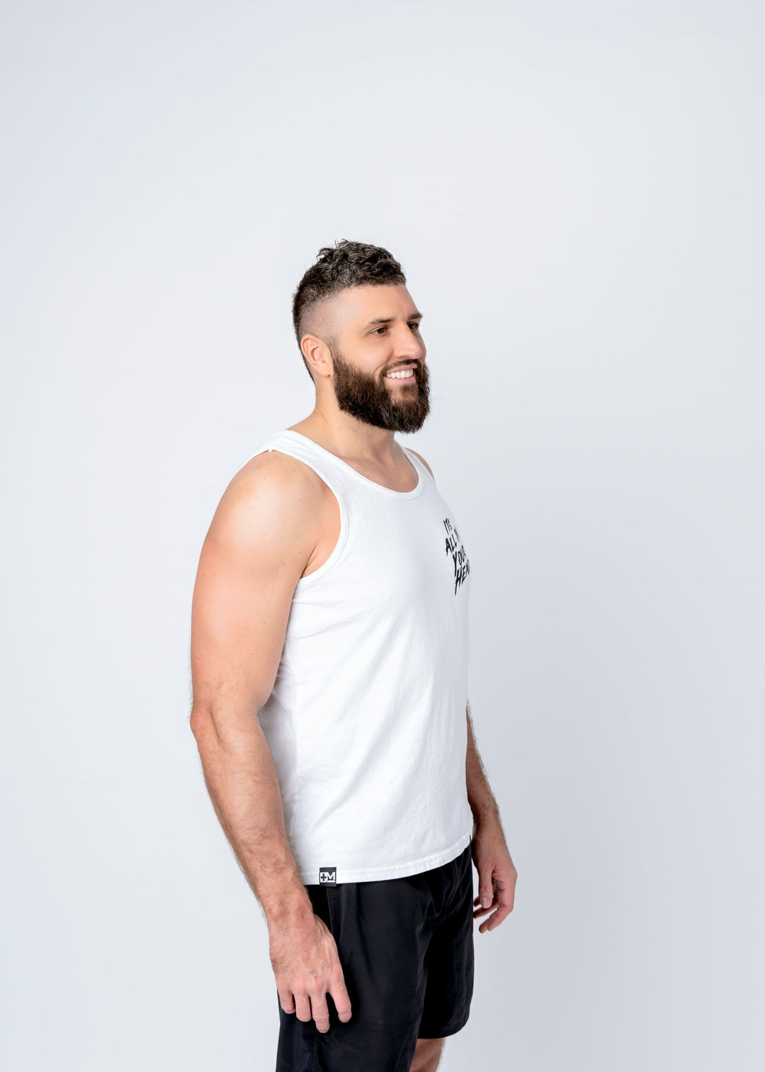 Its All In Your Head Men's Tank back logo/white